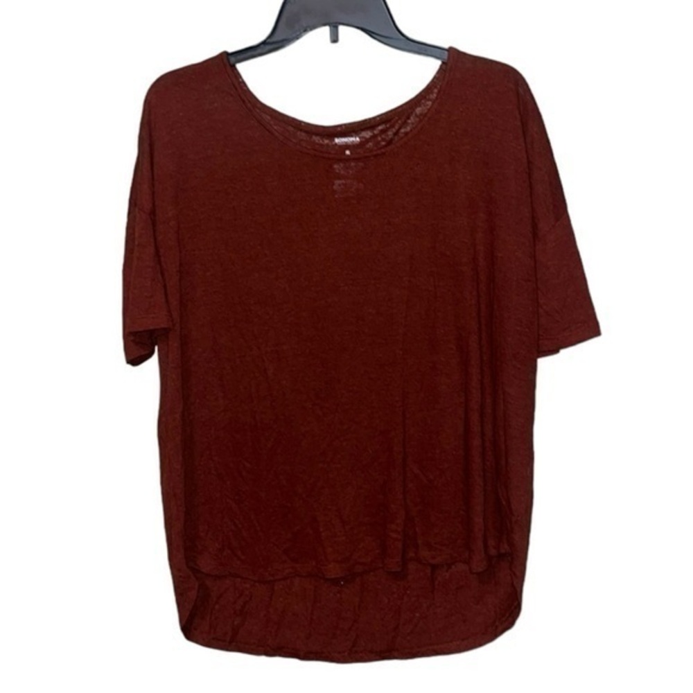Sonoma short sleeve shirt burgundy color size small oeko-Tex